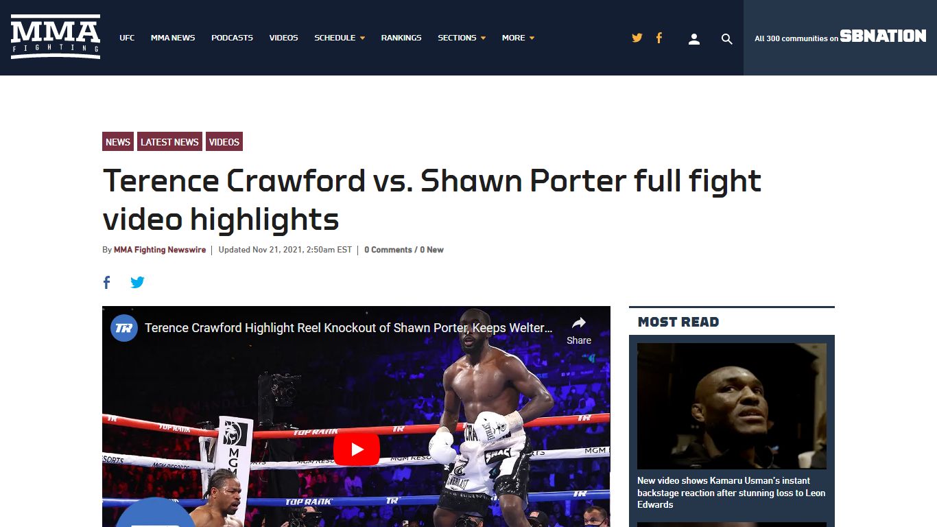 Terence Crawford vs. Shawn Porter full fight video highlights